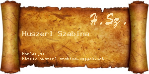 Huszerl Szabina névjegykártya